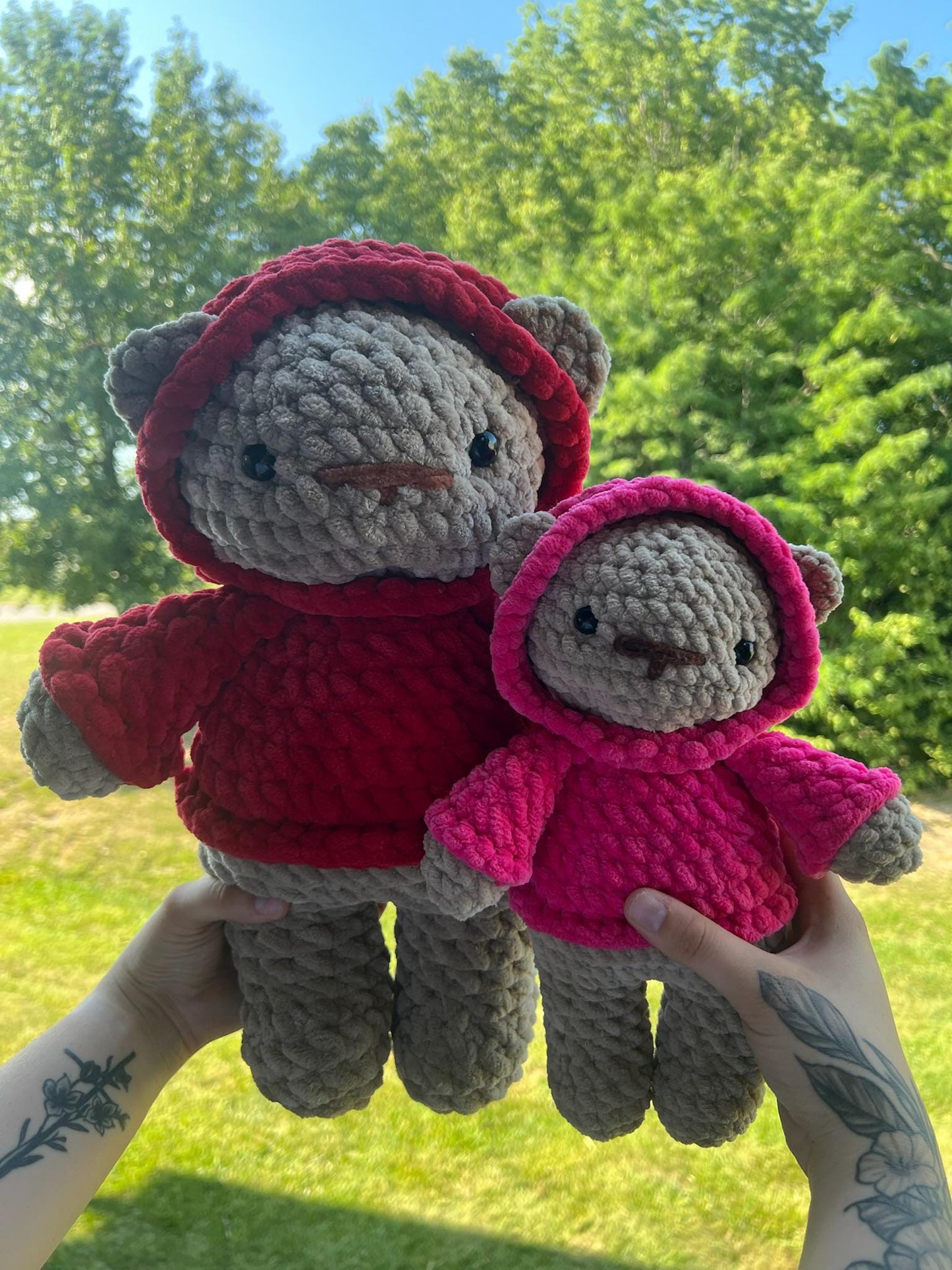 Crochet Bears in Hoodies