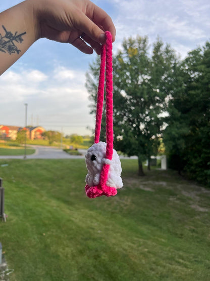 Crochet Ghost Car Hanger