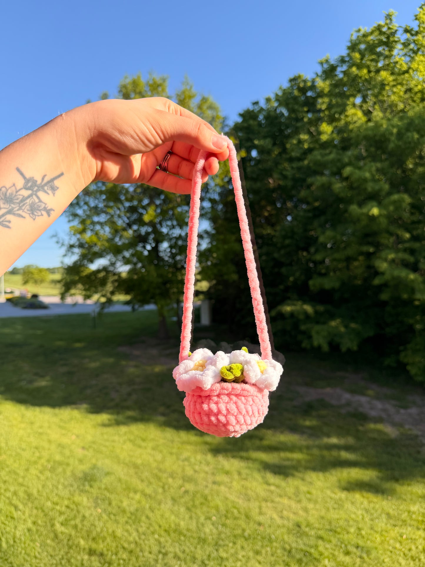 Crochet Hanging Flower Pot