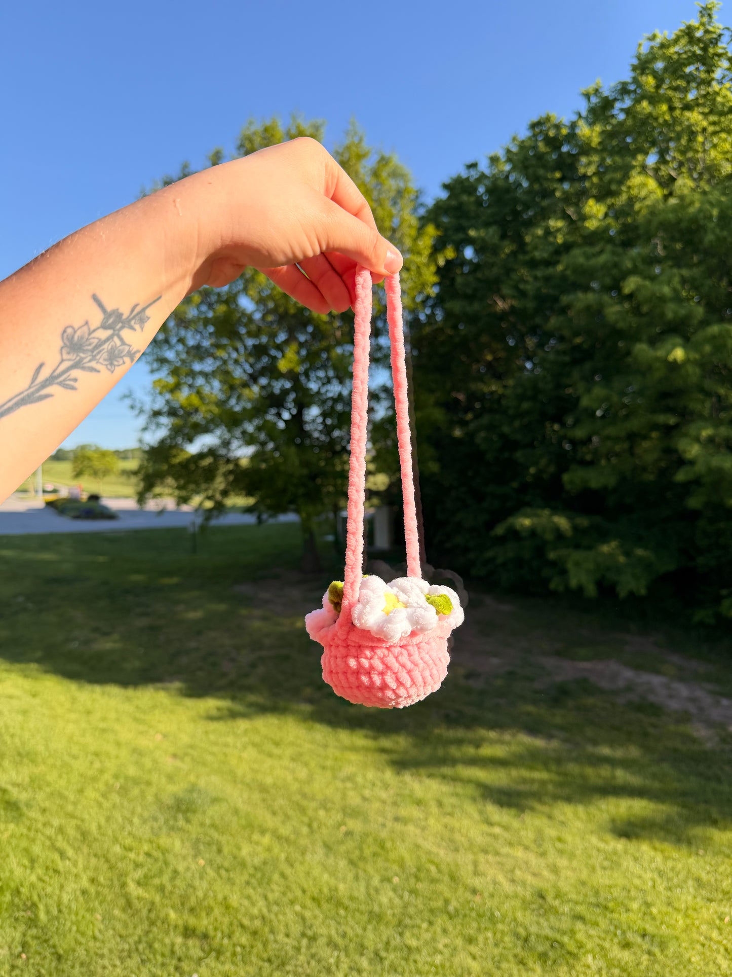 Crochet Hanging Flower Pot