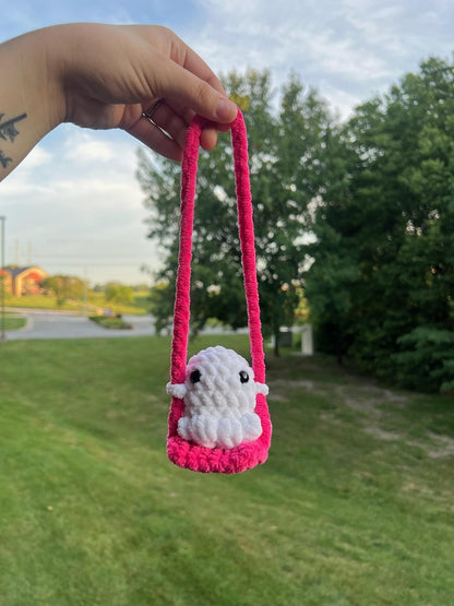 Crochet Ghost Car Hanger